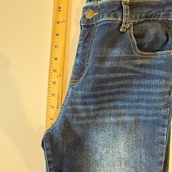 Elliott & Vine Boho Western Flare Jeans Sz 10 Fringe Hem Stretch Denim - Picture 9 of 11